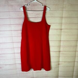 J.Crew New Red Squareneck ‎ Sleeveless Knit Dress Size XL
